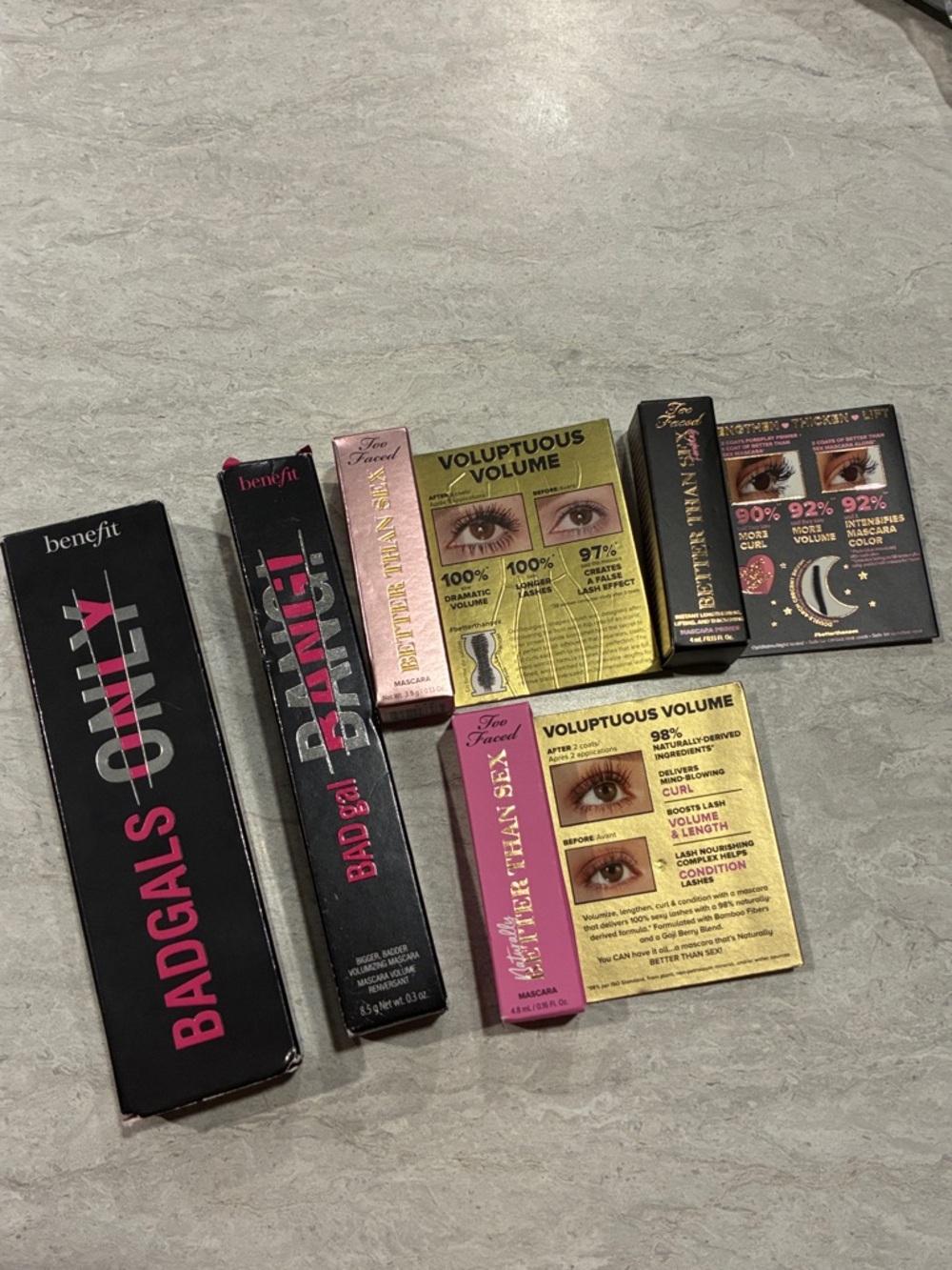 Benefit & Too Faced Mascara Lot - Black Packaging